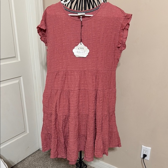 NWT Knox Rose Textured Knee Length Mauve Dress - Picture 1 of 7
